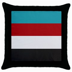 Dark Turquoise Deep Red Gray Elegant Striped Pattern Throw Pillow Case (black) by yoursparklingshop