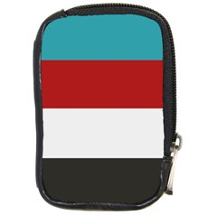 Dark Turquoise Deep Red Gray Elegant Striped Pattern Compact Camera Cases by yoursparklingshop