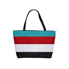 Dark Turquoise Deep Red Gray Elegant Striped Pattern Shoulder Handbags by yoursparklingshop