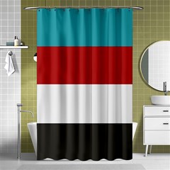 Dark Turquoise Deep Red Gray Elegant Striped Pattern Shower Curtain 48  X 72  (small)  by yoursparklingshop