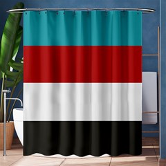 Dark Turquoise Deep Red Gray Elegant Striped Pattern Shower Curtain 60  X 72  (medium)  by yoursparklingshop