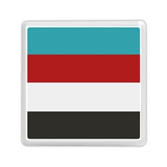 Dark Turquoise Deep Red Gray Elegant Striped Pattern Memory Card Reader (square)  by yoursparklingshop