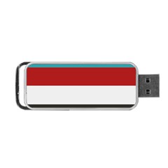 Dark Turquoise Deep Red Gray Elegant Striped Pattern Portable Usb Flash (one Side) by yoursparklingshop