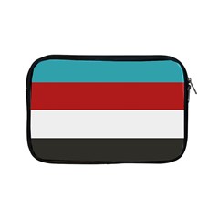 Dark Turquoise Deep Red Gray Elegant Striped Pattern Apple Ipad Mini Zipper Cases by yoursparklingshop