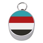 Dark Turquoise Deep Red Gray Elegant Striped Pattern Mini Silver Compasses Front