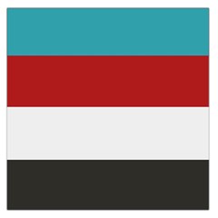 Dark Turquoise Deep Red Gray Elegant Striped Pattern Large Satin Scarf (square) by yoursparklingshop