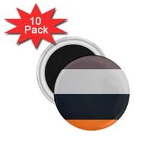 Orange Sand Charcoal Stripes Pattern Striped Elegant 1 75  Magnets (10 Pack)  by yoursparklingshop