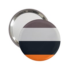 Orange Sand Charcoal Stripes Pattern Striped Elegant 2 25  Handbag Mirrors by yoursparklingshop