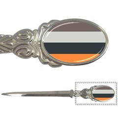 Orange Sand Charcoal Stripes Pattern Striped Elegant Letter Openers by yoursparklingshop