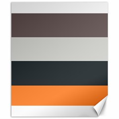 Orange Sand Charcoal Stripes Pattern Striped Elegant Canvas 8  X 10  by yoursparklingshop