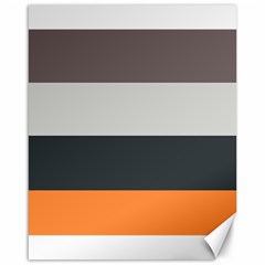 Orange Sand Charcoal Stripes Pattern Striped Elegant Canvas 16  X 20   by yoursparklingshop