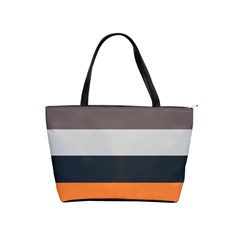 Orange Sand Charcoal Stripes Pattern Striped Elegant Shoulder Handbags by yoursparklingshop