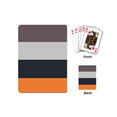 Orange Sand Charcoal Stripes Pattern Striped Elegant Playing Cards (mini)  by yoursparklingshop