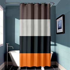 Orange Sand Charcoal Stripes Pattern Striped Elegant Shower Curtain 36  X 72  (stall)  by yoursparklingshop