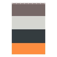 Orange Sand Charcoal Stripes Pattern Striped Elegant Shower Curtain 48  X 72  (small)  by yoursparklingshop