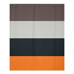 Orange Sand Charcoal Stripes Pattern Striped Elegant Shower Curtain 60  X 72  (medium)  by yoursparklingshop