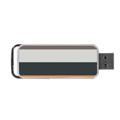 Orange Sand Charcoal Stripes Pattern Striped Elegant Portable Usb Flash (two Sides) by yoursparklingshop