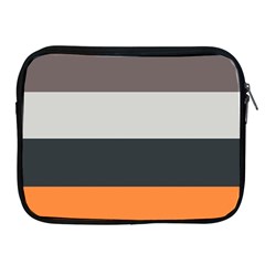 Orange Sand Charcoal Stripes Pattern Striped Elegant Apple Ipad 2/3/4 Zipper Cases