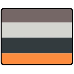 Orange Sand Charcoal Stripes Pattern Striped Elegant Double Sided Fleece Blanket (medium)  by yoursparklingshop