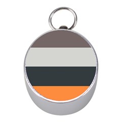 Orange Sand Charcoal Stripes Pattern Striped Elegant Mini Silver Compasses by yoursparklingshop