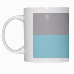 Blue Gray Striped Pattern Horizontal Stripes White Mugs by yoursparklingshop