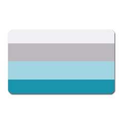 Blue Gray Striped Pattern Horizontal Stripes Magnet (rectangular) by yoursparklingshop