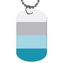 Blue Gray Striped Pattern Horizontal Stripes Dog Tag (two Sides) by yoursparklingshop