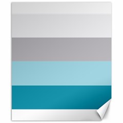 Blue Gray Striped Pattern Horizontal Stripes Canvas 8  X 10  by yoursparklingshop