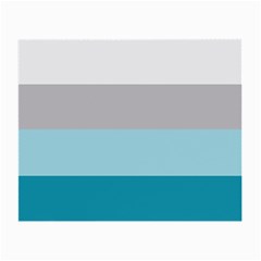 Blue Gray Striped Pattern Horizontal Stripes Small Glasses Cloth (2-side) by yoursparklingshop