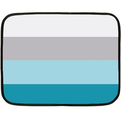 Blue Gray Striped Pattern Horizontal Stripes Fleece Blanket (mini) by yoursparklingshop