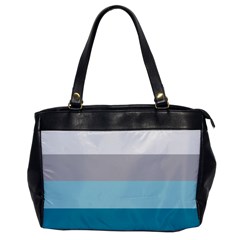 Blue Gray Striped Pattern Horizontal Stripes Office Handbags by yoursparklingshop