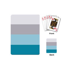 Blue Gray Striped Pattern Horizontal Stripes Playing Cards (mini)  by yoursparklingshop