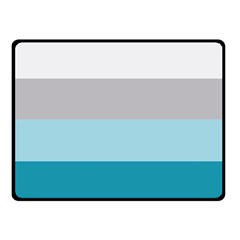 Blue Gray Striped Pattern Horizontal Stripes Double Sided Fleece Blanket (small)  by yoursparklingshop