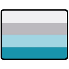 Blue Gray Striped Pattern Horizontal Stripes Double Sided Fleece Blanket (large)  by yoursparklingshop