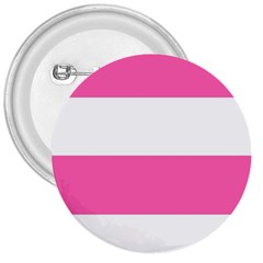 Horizontal Pink White Stripe Pattern Striped 3  Buttons by yoursparklingshop