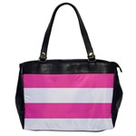 Horizontal Pink White Stripe Pattern Striped Office Handbags Front