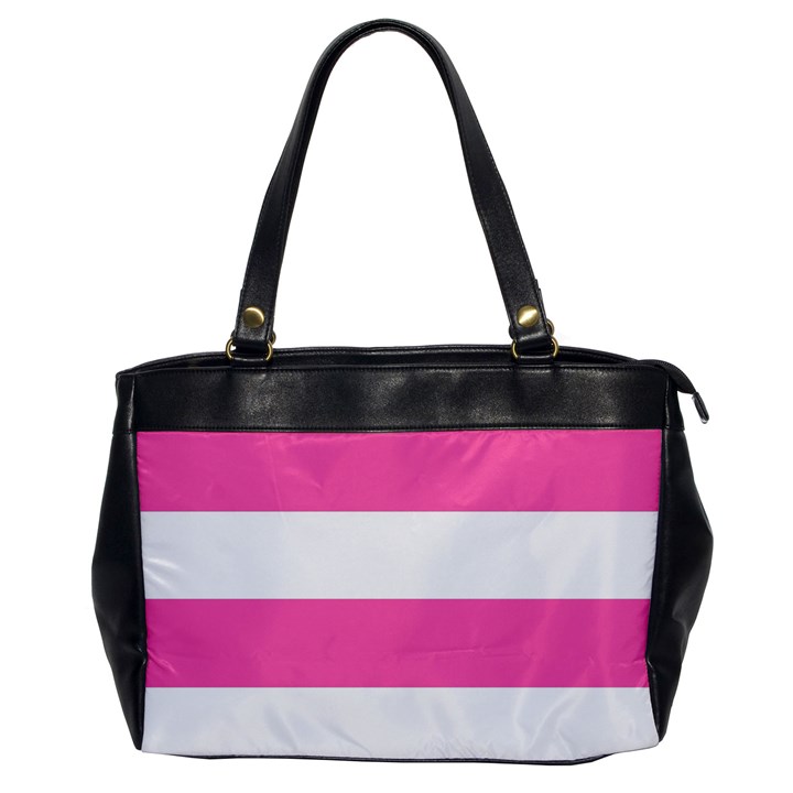 Horizontal Pink White Stripe Pattern Striped Office Handbags