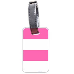 Horizontal Pink White Stripe Pattern Striped Luggage Tags (one Side)  by yoursparklingshop