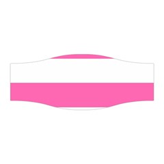 Horizontal Pink White Stripe Pattern Striped Stretchable Headband by yoursparklingshop