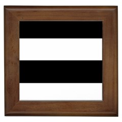 Black And White Striped Pattern Stripes Horizontal Framed Tiles