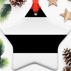 Black And White Striped Pattern Stripes Horizontal Ornament (Star)