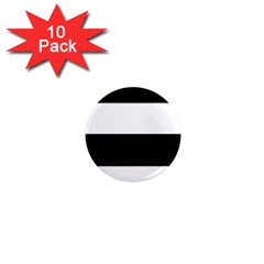 Black And White Striped Pattern Stripes Horizontal 1  Mini Magnet (10 pack) 