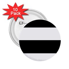 Black And White Striped Pattern Stripes Horizontal 2.25  Buttons (10 pack) 