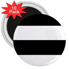 Black And White Striped Pattern Stripes Horizontal 3  Magnets (10 pack) 