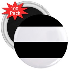 Black And White Striped Pattern Stripes Horizontal 3  Magnets (100 Pack) by yoursparklingshop