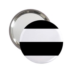 Black And White Striped Pattern Stripes Horizontal 2.25  Handbag Mirrors