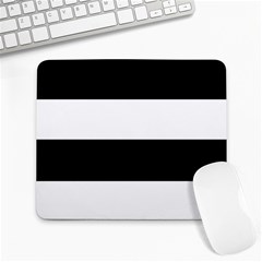 Black And White Striped Pattern Stripes Horizontal Large Mousepads