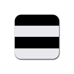 Black And White Striped Pattern Stripes Horizontal Rubber Coaster (square)  by yoursparklingshop