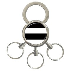 Black And White Striped Pattern Stripes Horizontal 3-ring Key Chains by yoursparklingshop