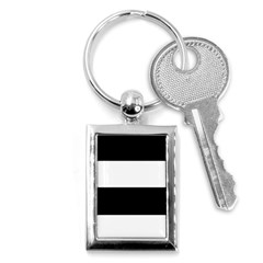 Black And White Striped Pattern Stripes Horizontal Key Chains (rectangle)  by yoursparklingshop